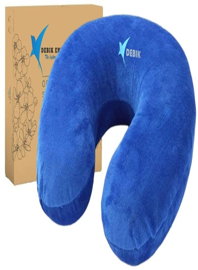 DEBIK®| Neck Pillow for Travel - Memory Foam Neck Pillow, Flight Pillow for Neck Support Pillow, Rest, Travel Neck Pillow for car, Train, Travel Accessories (Blue) - Image 1